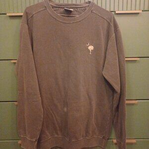 Cozy faded crew neck sweatshirt palm tree moon